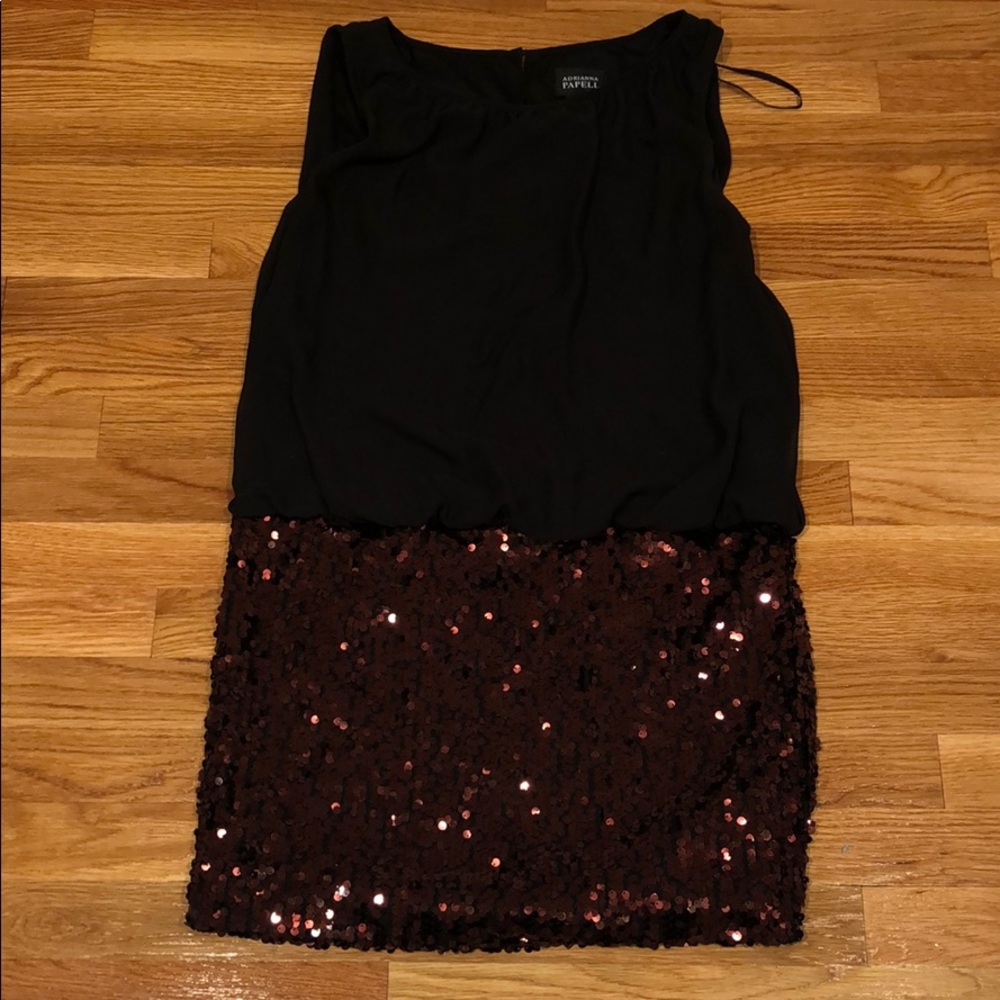 Maroon’ish Sequined Black Party Dress